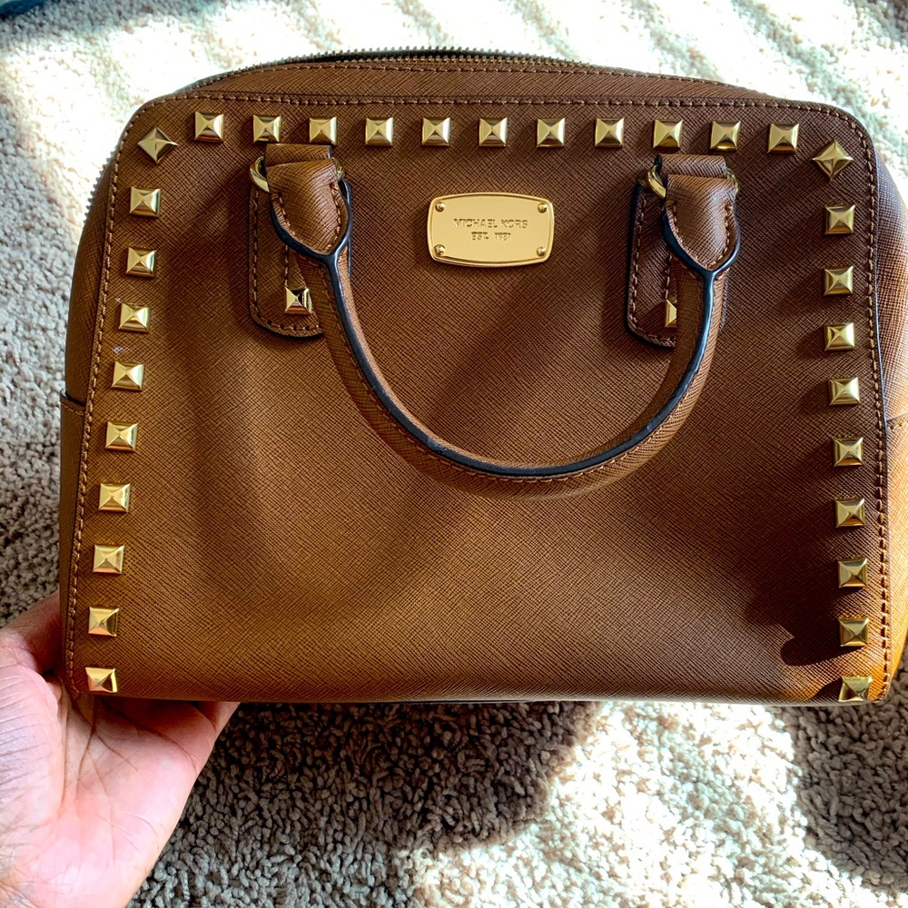 Michael Kors brown studded bag